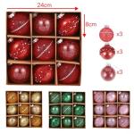 WIIYENA 9 Pcs Christmas Tree Ornaments 8CM Hanging Balls Holiday Decorations Plastic Baubles for Indoor Outdoor Festive Party Wedding Decor(Pink)
