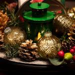 KI Store Mercury Glass Christmas Tree Ornaments Champagne Gold 80mm 120mm Set of 8 Hanging Christmas Baubles Finials for Xmas Tree Decoration Holiday Décor