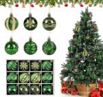 12 pcs Green Christmas Ball Ornaments 60mm/2.4" Shatterproof Plastic Balls Christmas Tree Hanging Ornaments for DIY Xmas Holiday Wedding Party Home Decorations…