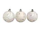 Set of Nine White Christmas Tree Baubles, Plastic (6cm) by Christmas Direct