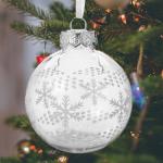 Shatterproof Baubles Set - 9 Pcs Christmas Tree Decorations, Glitter Balls Xmas Hanging Decor (White)