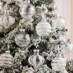 Shatterproof Baubles Set - 9 Pcs Christmas Tree Decorations, Glitter Balls Xmas Hanging Decor (White)