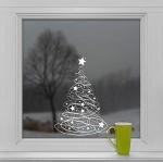 Swishy Tree Christmas Window Stickers with Extra Stars