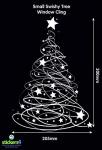 Swishy Tree Christmas Window Stickers with Extra Stars