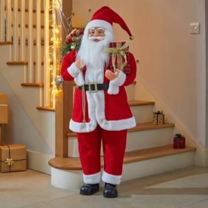 Deluxe Standing Santa Claus Xmas Decor (Mega 118cm)