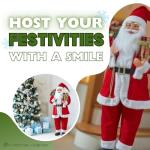 Deluxe Standing Santa Claus Xmas Decor (Mega 118cm)