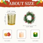 Gold Christmas Candle Holders with Wreath - Set of 6