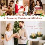 Gold Christmas Candle Holders with Wreath - Set of 6