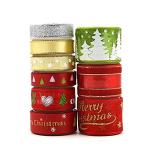 9 Rolls Of Assorted Christmas Ribbons Red/Silver/Gold/Green 