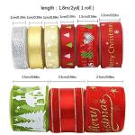 9 Rolls Of Assorted Christmas Ribbons Red/Silver/Gold/Green 