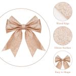 KINGLAKE Rose Gold Wired Glitter Christmas Ribbon, 6cm Metallic Wrapping Ribbon for Gift Wrapping, Wreaths, Crafts, Christmas Tree & Wedding Decorations