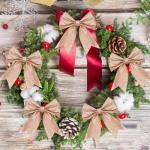 KINGLAKE Rose Gold Wired Glitter Christmas Ribbon, 6cm Metallic Wrapping Ribbon for Gift Wrapping, Wreaths, Crafts, Christmas Tree & Wedding Decorations
