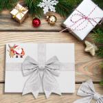 KINGLAKE Silver Wired Glitter Christmas Ribbon, 6cm Metallic Wrapping Ribbon for Gift Wrapping, Wreath, Crafts, Christmas Tree & Wedding Decorations