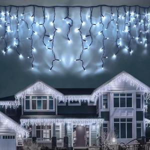 Icicle Lights Outdoor, LIGHTNUM 14m/45.93ft 360 LEDs Fairy Lights Plug in, Cool White