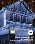 Icicle Lights Outdoor, LIGHTNUM 14m/45.93ft 360 LEDs Fairy Lights Plug in, Cool White