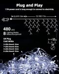 Icicle Lights Outdoor, LIGHTNUM 14m/45.93ft 360 LEDs Fairy Lights Plug in, Cool White