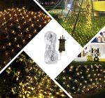 Net Lights Outdoor Mesh Lights Plug in, 3M X 2M 200LED Christmas Garden Tree Lights 8Mode Waterproof Connectable for Halloween Gazebo Balcony Decor(Warm White)