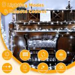 Ollny Fairy Lights Plug in - 30m 300 LED Fairy Lights Outdoor Waterproof, Remote/8 Modes/Timer/Dimmable Cold White String Lights Mains Powered for Outside Indoor Garden Tree Christmas Decorations