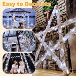 Ollny Fairy Lights Plug in - 30m 300 LED Fairy Lights Outdoor Waterproof, Remote/8 Modes/Timer/Dimmable Cold White String Lights Mains Powered for Outside Indoor Garden Tree Christmas Decorations