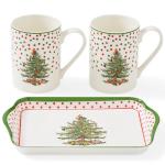 Spode Christmas Mugs & Tray Set