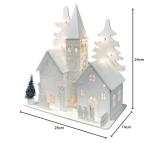Pre-Lit Alpine White Christmas Village Scene LED Decoration