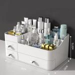 Queta Make-up-Organizer Large Cosmetic Storage Box with Capacity 8 Grids and 3 Drawers, Fits Jewelry, Brushes, Lipsticks, Creams, Stationries(13.4 x 6 x 8.7 inch)