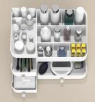 Queta Make-up-Organizer Large Cosmetic Storage Box with Capacity 8 Grids and 3 Drawers, Fits Jewelry, Brushes, Lipsticks, Creams, Stationries(13.4 x 6 x 8.7 inch)