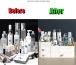 Queta Make-up-Organizer Large Cosmetic Storage Box with Capacity 8 Grids and 3 Drawers, Fits Jewelry, Brushes, Lipsticks, Creams, Stationries(13.4 x 6 x 8.7 inch)