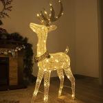 Christmas Reindeer Decoration Mains Powered LED Twinkling Reindeer for Home and Garden - Large 1.2m, Warm White
