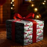 Traditional Tartan Reindeer Wrapping Paper Set - 4x4M