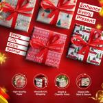 Traditional Tartan Reindeer Wrapping Paper Set - 4x4M