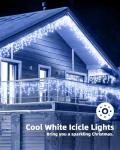 Icicle Lights Outdoor, LIGHTNUM 14m/45.93ft 360 LEDs Fairy Lights Plug in, Cool White