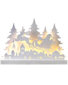 White Pre-Lit Wooden Christmas Village, 44cm