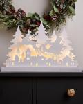 White Pre-Lit Wooden Christmas Village, 44cm