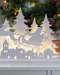 White Pre-Lit Wooden Christmas Village, 44cm