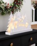 White Pre-Lit Wooden Christmas Village, 44cm