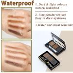 Eyebrow Palette - Three-Color Eyebrow Kit - Waterproof, Long Lasting - Naturally-Looking Brows All Day