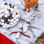 SAVITA 150pcs Christmas Snowman Wooden Beads Set, 