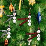 SAVITA 150pcs Christmas Snowman Wooden Beads Set, 