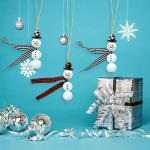 SAVITA 150pcs Christmas Snowman Wooden Beads Set, 