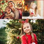 AnyDesign 14Pcs Christmas Faux Leather Sheets Colorful Gingerbread Man Santa Claus Snowman Snowflake Leather Fabric Dots Stripes Printed Synthetic PU Leather for Christmas DIY Crafts Earring Hair Bow