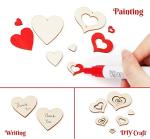 ilauke 500Pcs Wooden Heart Embellishments, Mixed Wood Heart Slices for Scrap Book DIY Crafting, Personalized Gifts, Wedding and Party Decoration 1cm 2cm 3cm 4cm