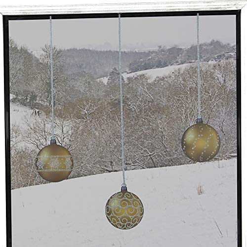 ArtiClings 12 x Bauble Window Clings with Glitter Patterns and Strings Colour = Gold