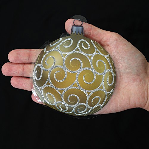 ArtiClings 12 x Bauble Window Clings with Glitter Patterns and Strings Colour = Gold
