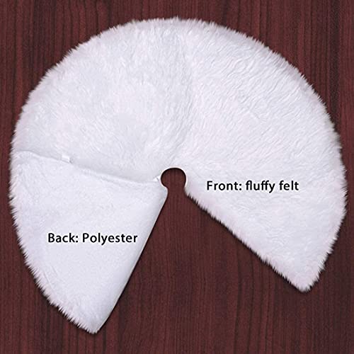 White Plush Faux Fur Christmas Tree Skirt - 36inch