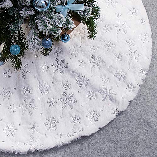 Silver Snowflake Christmas Tree Skirt - 90cm (36inch)