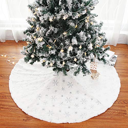 Silver Snowflake Christmas Tree Skirt - 90cm (36inch)