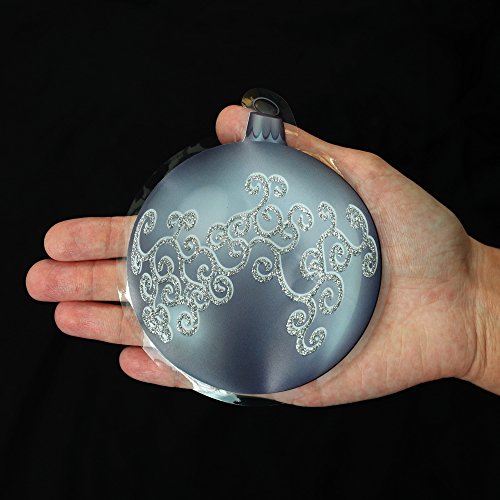 ArtiClings 12 x Bauble Window Clings with Glitter Patterns and Strings Colour = Silver