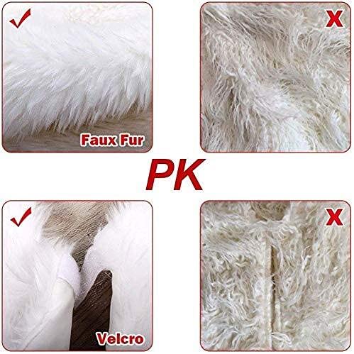 White Plush Faux Fur Christmas Tree Skirt - 36inch