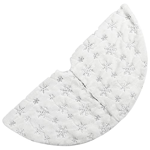 Rustic White Fur Christmas Tree Skirt - 36 Inches